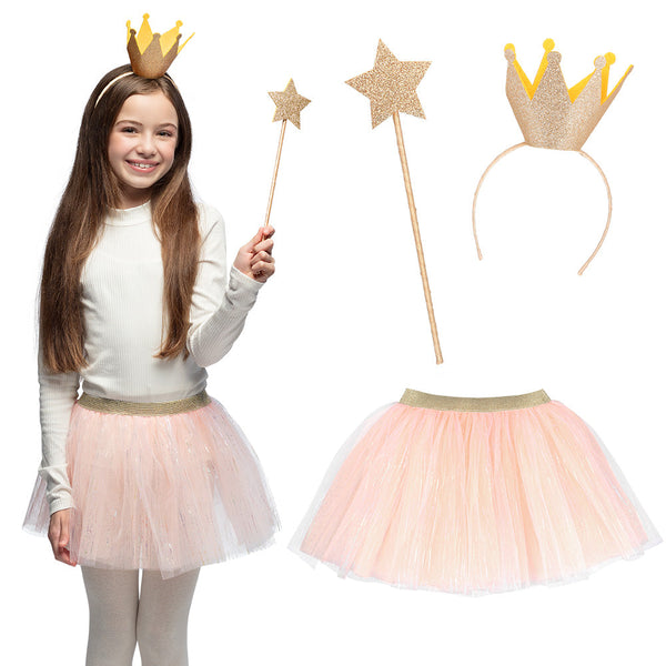 Feenprinzessinnen-Set (Tiara, Tutu und Zauberstab)