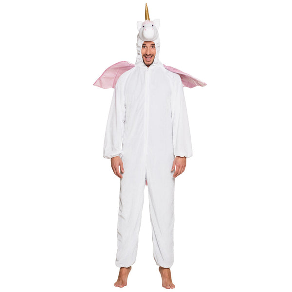 Einhorn-Onesie | Einhorn-Anzug für Erwachsene | Rosa oder Weiß