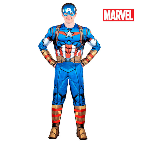 Captain America Deluxe für Erwachsene | Overall + Maske