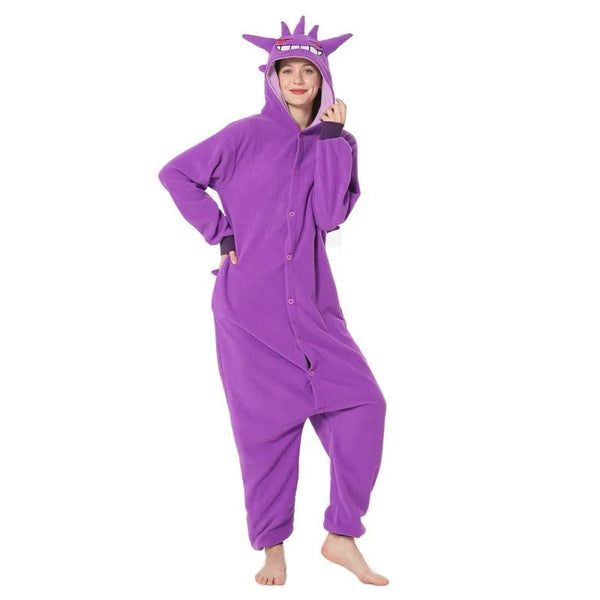 Gengar Onesie | Kostüm | Pyjama | Für Kinder &Erwachsene