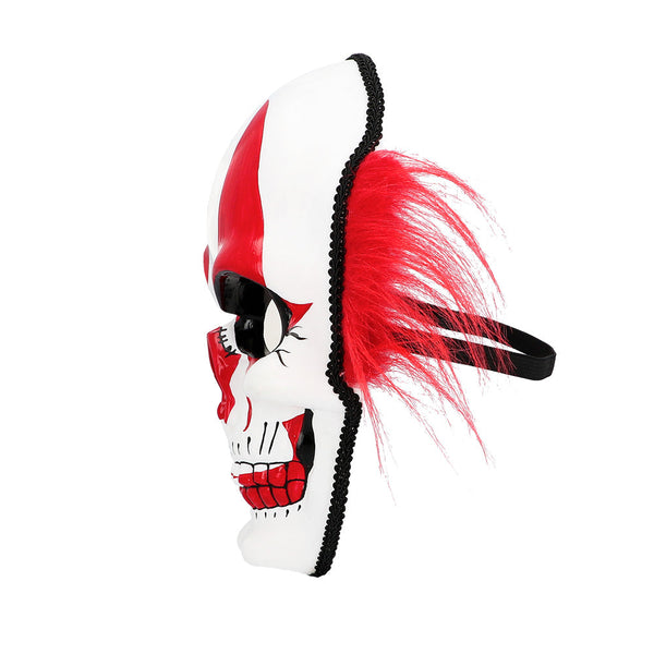 Feurige Clown-Gesichtsmaske mit Haaren