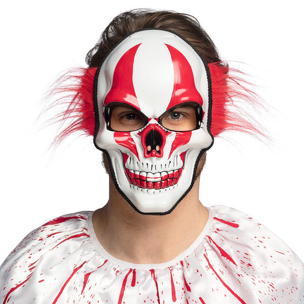 Feurige Clown-Gesichtsmaske mit Haaren