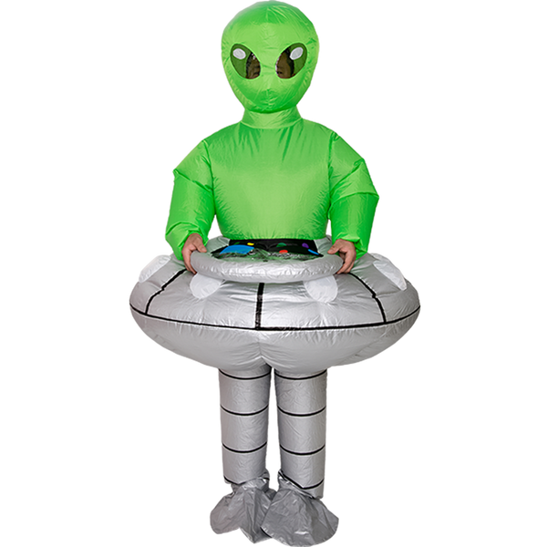 Aufblasbares Alien-Kostüm – mit UFO-Beinen – für Kinder und Erwachsene