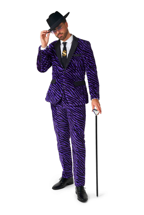 Suitmeister | Pimp Kunstpelz Lila | Herrenanzug