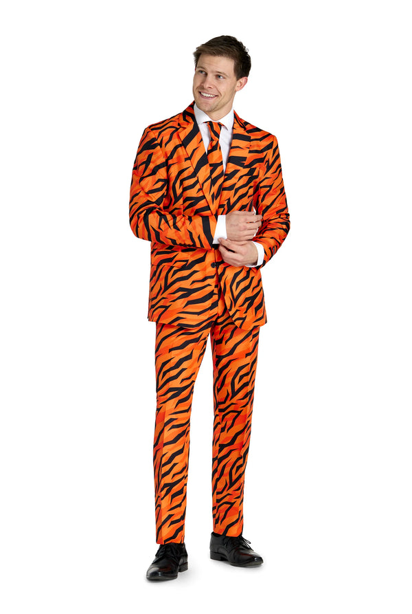 Suitmeister | Tiger Orange | Herrenanzug Tiger Print | Orange