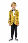 Suitmeister | Jungen Pailletten Gold | Glitzerjacke Gold | Blazer für Kinder