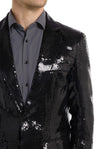 Suitmeister | Pailletten Schwarz | Glitzerjacke Schwarz | Schwarzer Blazer für Herren