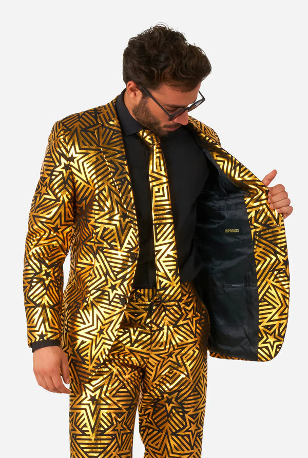 Opposuits | Goldener Geo-Stern | Herrenanzug | Goldener Herrenanzug