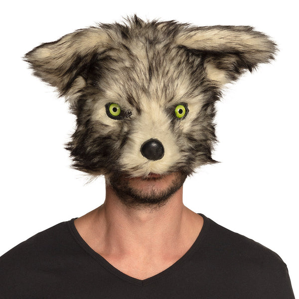 Plüsch-Halbmaske Wolf