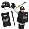 SWAT-Polizei-Set für Kinder (Helm, 40 cm Schild, 40 cm Schlagstock und 8,5 cm Granate)