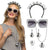 Disco-Set (Stirnband, Partybrille, Halskette, Ring und Ohrringe)