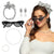 Set 50er Jahre (Schal, Brille, Halskette, Armband, Ohrringe)