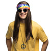 Hippie-Set | (Stirnband, Partybrille, Perücke und Halskette)