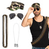 Soldaten-Set (Mütze, Partybrille, Kette und Patronengurt)