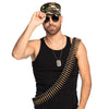 Soldaten-Set (Mütze, Partybrille, Kette und Patronengurt)