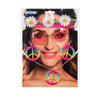 Hippie de luxe Set (Stirnband, Partybrille, Ohrringe und Halskette)