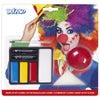 Schminkset Clown (Clownsnase, Schminke, Schwamm und Pinsel)