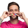 6er Schnurrbart Set | Regenbogen Fantasie | Selbstklebend