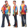 Hippie Kostüm Herren | Stirnband, Halskette, Hemd und Hose