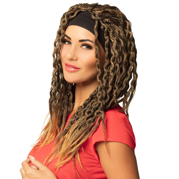 Rasta Damen Perücke | Mit Stirnband
