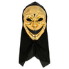 Verrückte Killer Gesichtsmaske mit Kapuze Gold – Psycho Halloween Maske