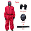 Squid Game Kostüm + Maske, Gürtel & Handschuhe