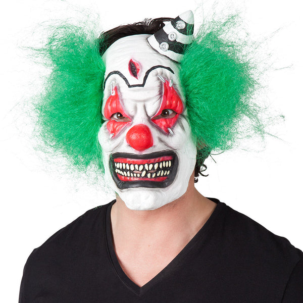 Horror Clown Gesichtsmaske mit Haaren