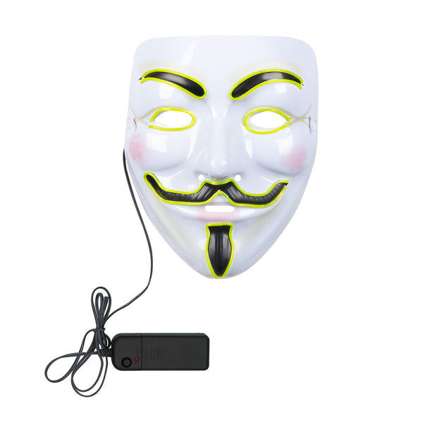LED-Masken-Protest mit blauem Licht