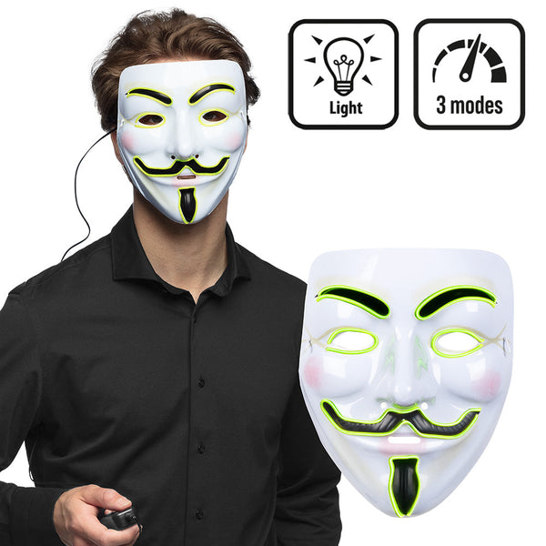 LED-Masken-Protest mit blauem Licht
