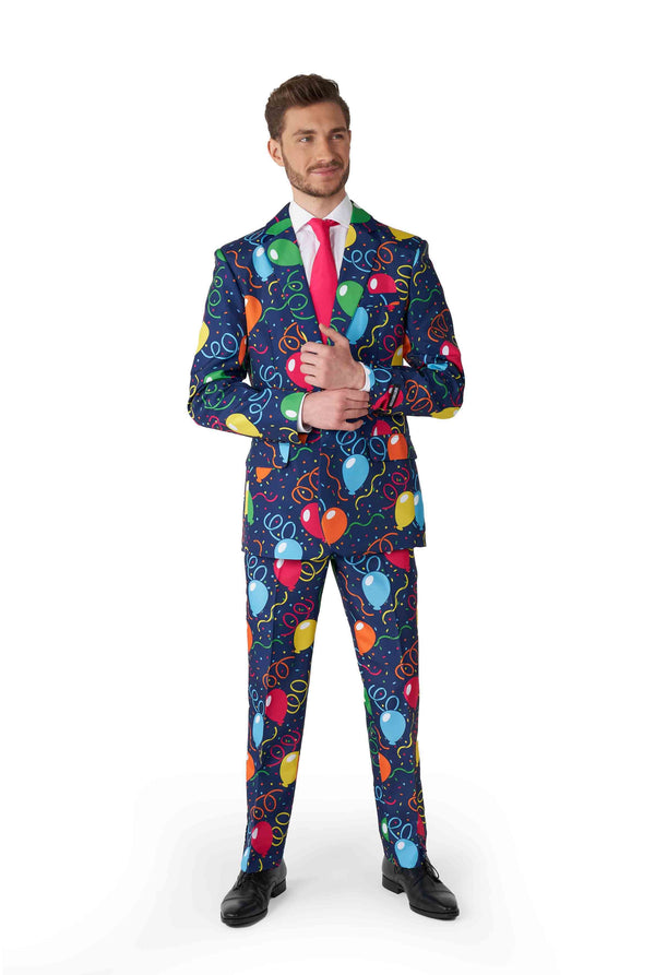 Suitmeister | Konfetti-Ballons Marineblau | Herrenanzug
