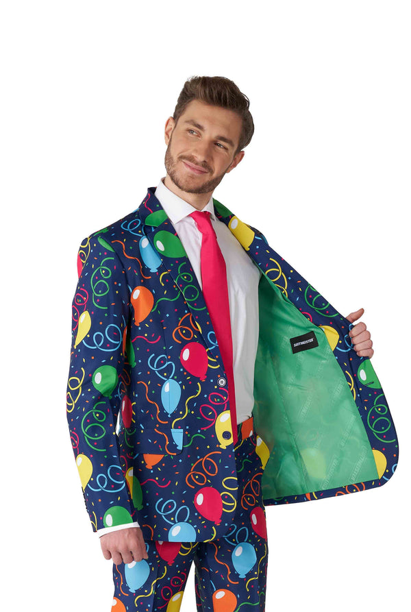 Suitmeister | Konfetti-Ballons Marineblau | Herrenanzug
