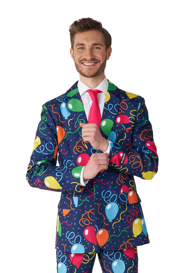 Suitmeister | Konfetti-Ballons Marineblau | Herrenanzug