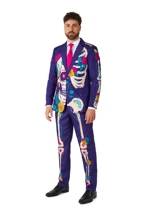 Suitmeister | Zuckerschädel Lila | Halloweenkostüm für Herren