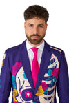 Suitmeister | Zuckerschädel Lila | Halloweenkostüm für Herren