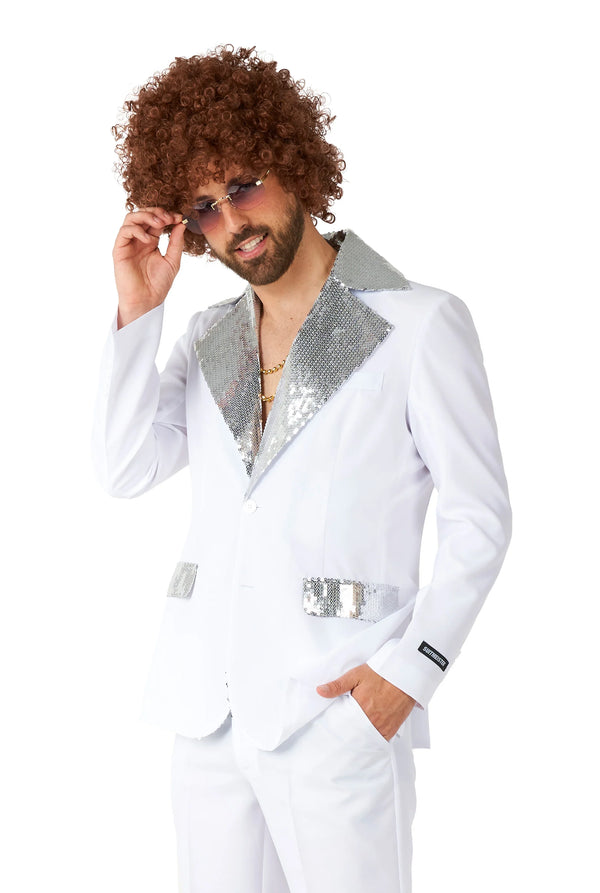 Suitmeister | Disco Anzug Weiß | Disco Kostüm Herren Weiß