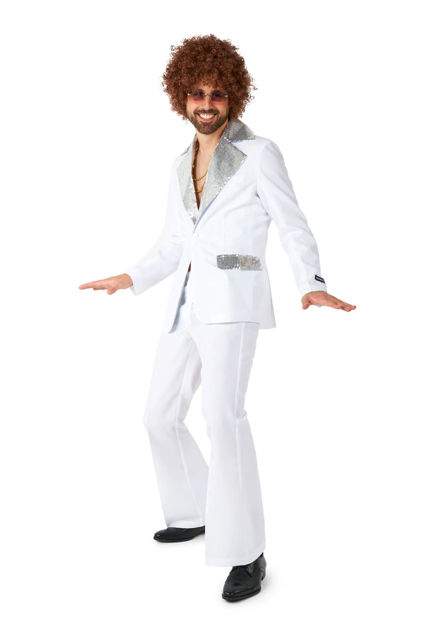 Suitmeister | Disco Anzug Weiß | Disco Kostüm Herren Weiß