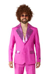 Suitmeister | Disco Anzug Pink | Herren Disco Kostüm Pink