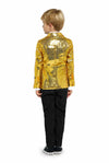 Suitmeister | Jungen Pailletten Gold | Glitzerjacke Gold | Blazer für Kinder