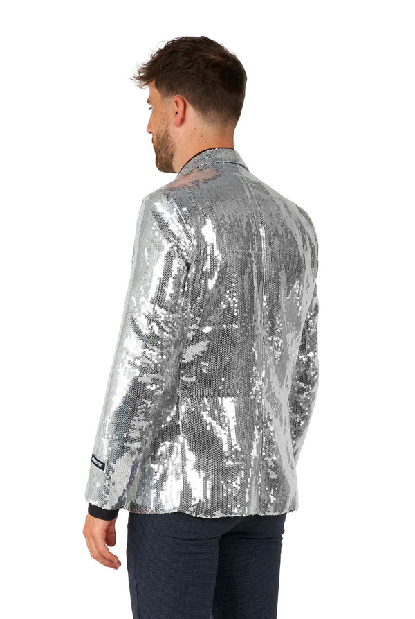 Suitmeister | Pailletten Silber | Glitzerjacke Silber | Blazer für Herren