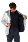 Suitmeister | Pailletten Silber | Glitzerjacke Silber | Blazer für Herren
