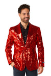 Suitmeister | Pailletten Rot | Glitzerjacke Rot Herren