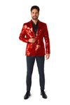 Suitmeister | Pailletten Rot | Glitzerjacke Rot Herren