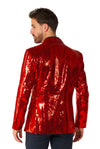 Suitmeister | Pailletten Rot | Glitzerjacke Rot Herren