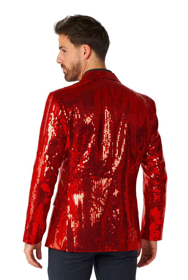 Suitmeister | Pailletten Rot | Glitzerjacke Rot Herren