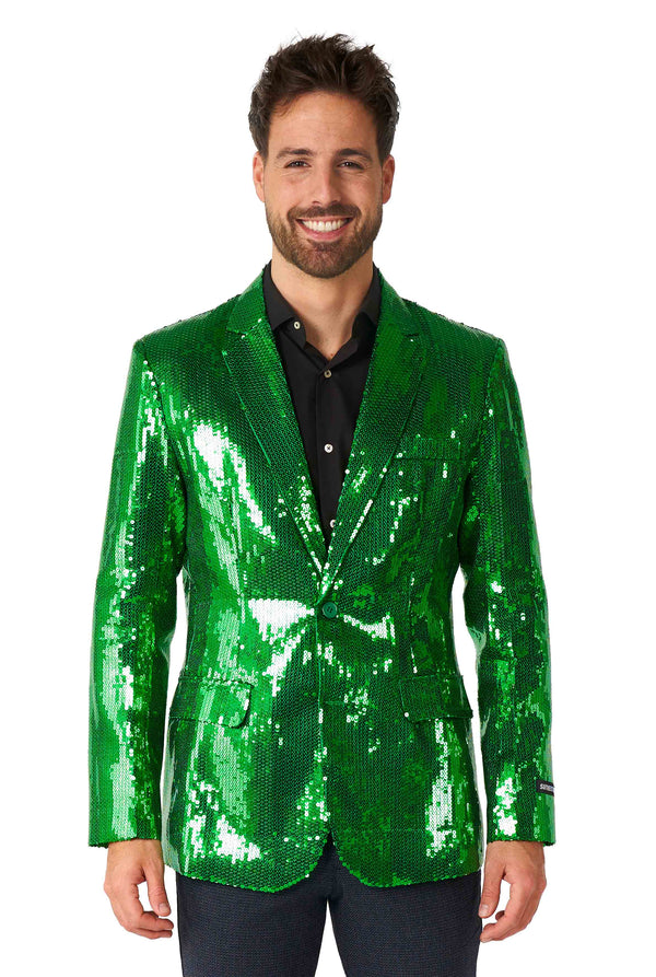 Suitmeister | Pailletten Grün | Glitzerjacke Grün | Grüner Blazer für Herren