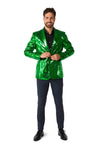 Suitmeister | Pailletten Grün | Glitzerjacke Grün | Grüner Blazer für Herren