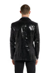 Suitmeister | Pailletten Schwarz | Glitzerjacke Schwarz | Schwarzer Blazer für Herren