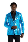 Suitmeister | Pailletten Blau | Glitzerjacke Blau | Blazer für Herren