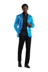 Suitmeister | Pailletten Blau | Glitzerjacke Blau | Blazer für Herren