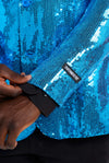 Suitmeister | Pailletten Blau | Glitzerjacke Blau | Blazer für Herren
